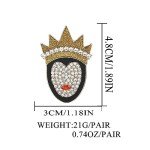 Aksod Sparkly Halloween Earrings Rhinestone Queen Figure Dripping Oil Studs Crystal Enamel Fun Holiday Costume Party Holiday Earrings Jewelry for Women (Queen)