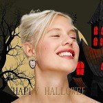 Aksod Sparkly Halloween Earrings Rhinestone Queen Figure Dripping Oil Studs Crystal Enamel Fun Holiday Costume Party Holiday Earrings Jewelry for Women (Queen)