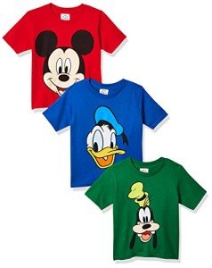 Disney baby boys Mickey, Goofy, Donald 3-pack T-shirts T Shirt, Red/Kelly/Royal, 3T US