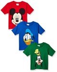 Disney baby boys Mickey, Goofy, Donald 3-pack T-shirts T Shirt, Red/Kelly/Royal, 3T US