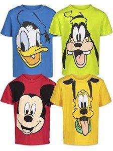 Disney Mickey Mouse Goofy Donald Duck Toddler Boys 4 Pack T-Shirts Multicolored 3T