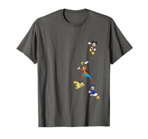 Disney Mickey And Friends Goofy Donald Falling Cartoon Icons T-Shirt