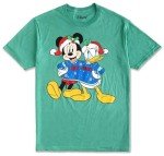 Disney Men's Mickey Mouse & Donald Duck Funny Christmas T-Shirt, Green, Small