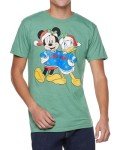 Disney Men's Mickey Mouse & Donald Duck Funny Christmas T-Shirt, Green, Small