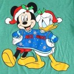 Disney Men's Mickey Mouse & Donald Duck Funny Christmas T-Shirt, Green, Small