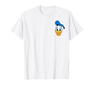 Disney Mickey And Friends Donald Duck Face Small Pocket Logo T-Shirt