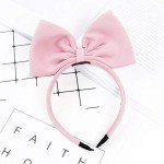 Bow Headband Bowknot Hair Accessory - Big Bow Hoop for Women, Party Decoration Headdress, Cosplay Costume Handmade Headpiece for Halloween, Christmas, Birthday (1 Pack Pink)