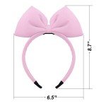 Bow Headband Bowknot Hair Accessory - Big Bow Hoop for Women, Party Decoration Headdress, Cosplay Costume Handmade Headpiece for Halloween, Christmas, Birthday (1 Pack Pink)
