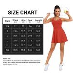 Women Tennis Golf Dress with Built-in Shorts and Bra-Workout Athletic Activewear for Exercise Rose Red