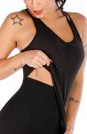 RUNNING GIRL Yoga Tank Tops for Women Built in Shelf Bra B/C Cups Strappy Back Activewear Workout Compression Tops (BX2366 Black.CN:L,US:M)