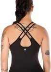 RUNNING GIRL Yoga Tank Tops for Women Built in Shelf Bra B/C Cups Strappy Back Activewear Workout Compression Tops (BX2366 Black.CN:L,US:M)