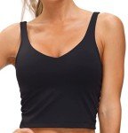 Women’s Longline Sports Bra Wirefree Padded Medium Support Yoga Bras Gym Running Workout Tank Tops (Black, 3X-Large)
