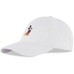 Disney Men's Baseball Cap, Mickey Mouse Adjustable Hat for Adult, White, One Size