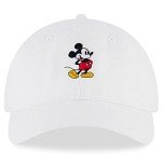 Disney Men's Baseball Cap, Mickey Mouse Adjustable Hat for Adult, White, One Size