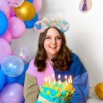 Trnerm Birthday Mouse Ears Headband, Blue and Pink Sequin Bows, Halloween & Christmas Party Decorations, Costume Headwear