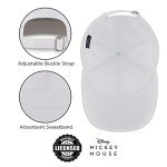Disney Men's Baseball Cap, Mickey Mouse Adjustable Hat for Adult, White, One Size