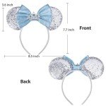 UNSPAZ Mouse Ears Headband, Princess Ears for Women Adult Kids, Sequin Headband Park Ears Trips Party Cosplay Costumes Accessories