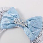 UNSPAZ Mouse Ears Headband, Princess Ears for Women Adult Kids, Sequin Headband Park Ears Trips Party Cosplay Costumes Accessories