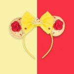 YUNISS Mouse Ear Headbands,Sparkle Mouse Ears Headband for Women Girls Cartoon Princess Costume Cosplay Decoration(belle)