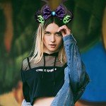 RAZKO Maleficent Minnie Ears Headband, Sequin Devil Horn Mickey Ears Headband Mouse ears Headband for Women Girls Hair Accessories (Flaming Maleficent)