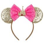 WOVOWOVO Mouse Ears Headbands for Women Girls Sparkle Bow Hairbands Halloween Christmas for Cosplay Costume Princess Party Decorations