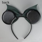 JIAHANG PU Mouse Ear Black Headband with Rivet, Halloween Bat Hair Bow Hairband, Festival Masquerade Party Decoration Role Play Costume Headwear for Women Girls