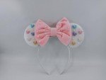 WW-WONDERFULWORLD Mouse Ears Headbands With Cute Mouse Heads and Exquisite Pearls Decoration, Soft Flannel Ears & Bow, for Costume Cosplay Party; TGBF