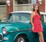 RAZKO Sequin Minnie Ears Headband, Glitter Red Lightning Mouse Ears with Bow, Park Princess Ears for Women, Girls, and Kids (Cars-95)