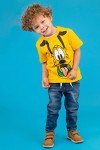 Mickey Mouse and Pluto Toddler Boys' Yellow Tee