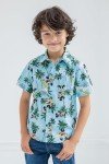 Disney Mickey Mouse Toddler Boys Hawaiian Button Down Dress Shirt 4T