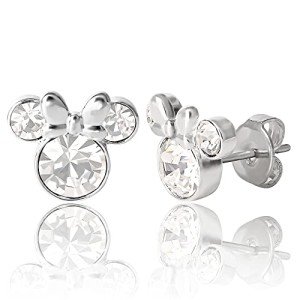 Minnie Mouse April Birthstone Stud Earrings for Women