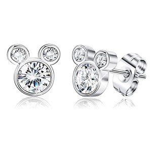 Disney Mouse-Shaped Sterling Silver Stud Earrings