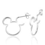 Mickey Mouse Sterling Silver Hoop Earrings