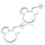 Mickey Mouse Sterling Silver Hoop Earrings