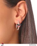 Silver Mickey Mouse Hoop Earrings with Cubic Zirconia