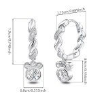 Disney Mouse Huggie Hoop Earrings in Sterling Silver