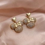 Disney-Inspired Cute Dangle Mouse Earrings with Heart