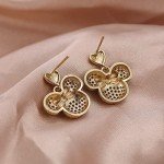 Disney-Inspired Cute Dangle Mouse Earrings with Heart