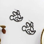 Disney-Inspired Silver Plated Mouse Drop Earrings