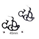 Disney-Inspired Silver Plated Mouse Drop Earrings