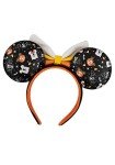 Loungefly Disney Mickey and Minnie Spooky Mice Adult Womens Double Strap Shoulder Bag Purse with Ears Headband