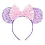 Eisyaa Mouse Ears Bow Headbands, Purple Rapunzel Inspired Minnie Ears, Princess headband Cosplay Costume for Women & Girls,One Size Fits All (Purple)