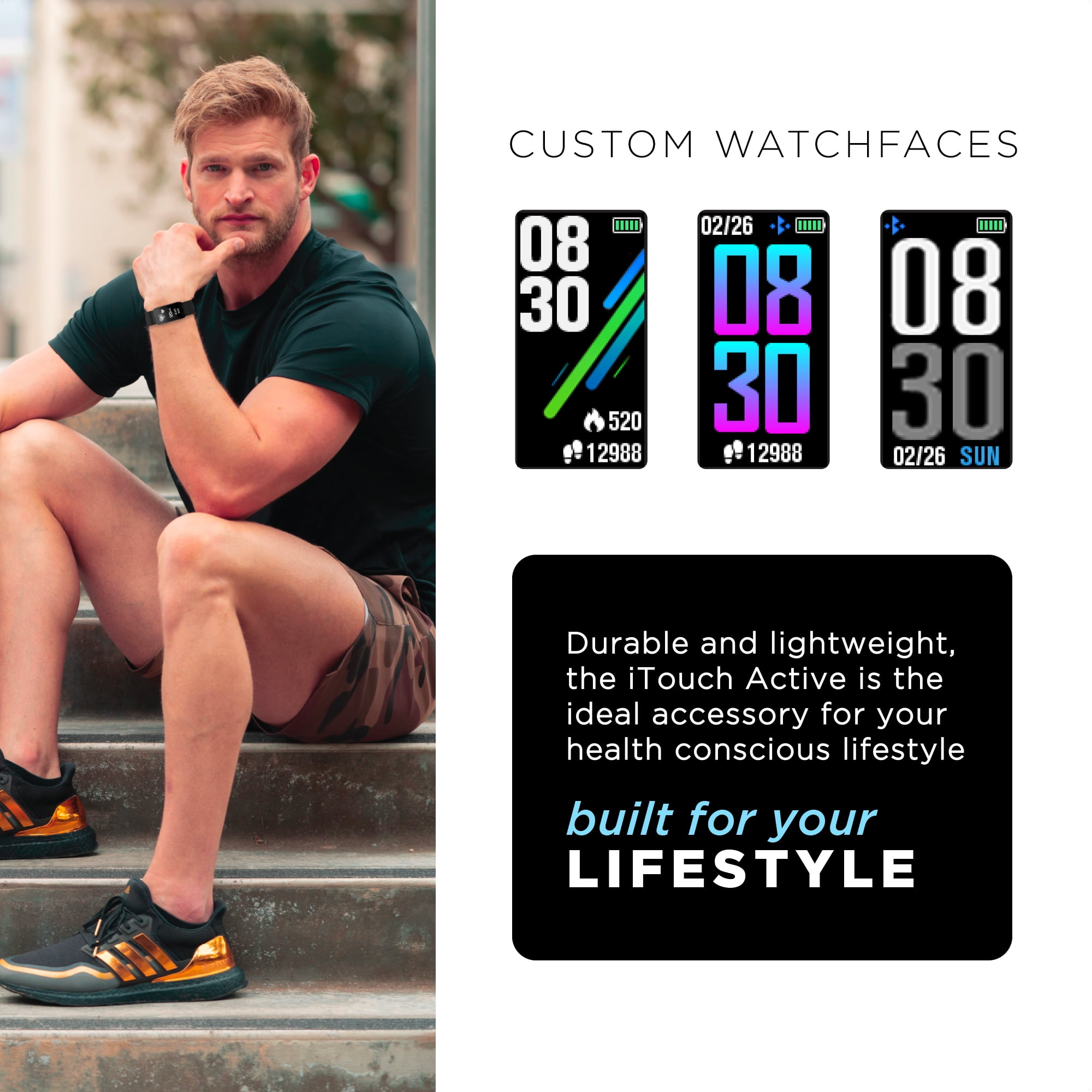 Itech Active Smartwatch Tracker for iOS & Android