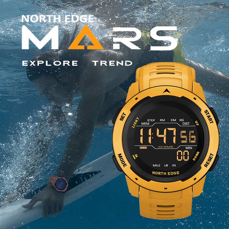 NORTH EDGE Men's Waterproof Sports Digital Watch