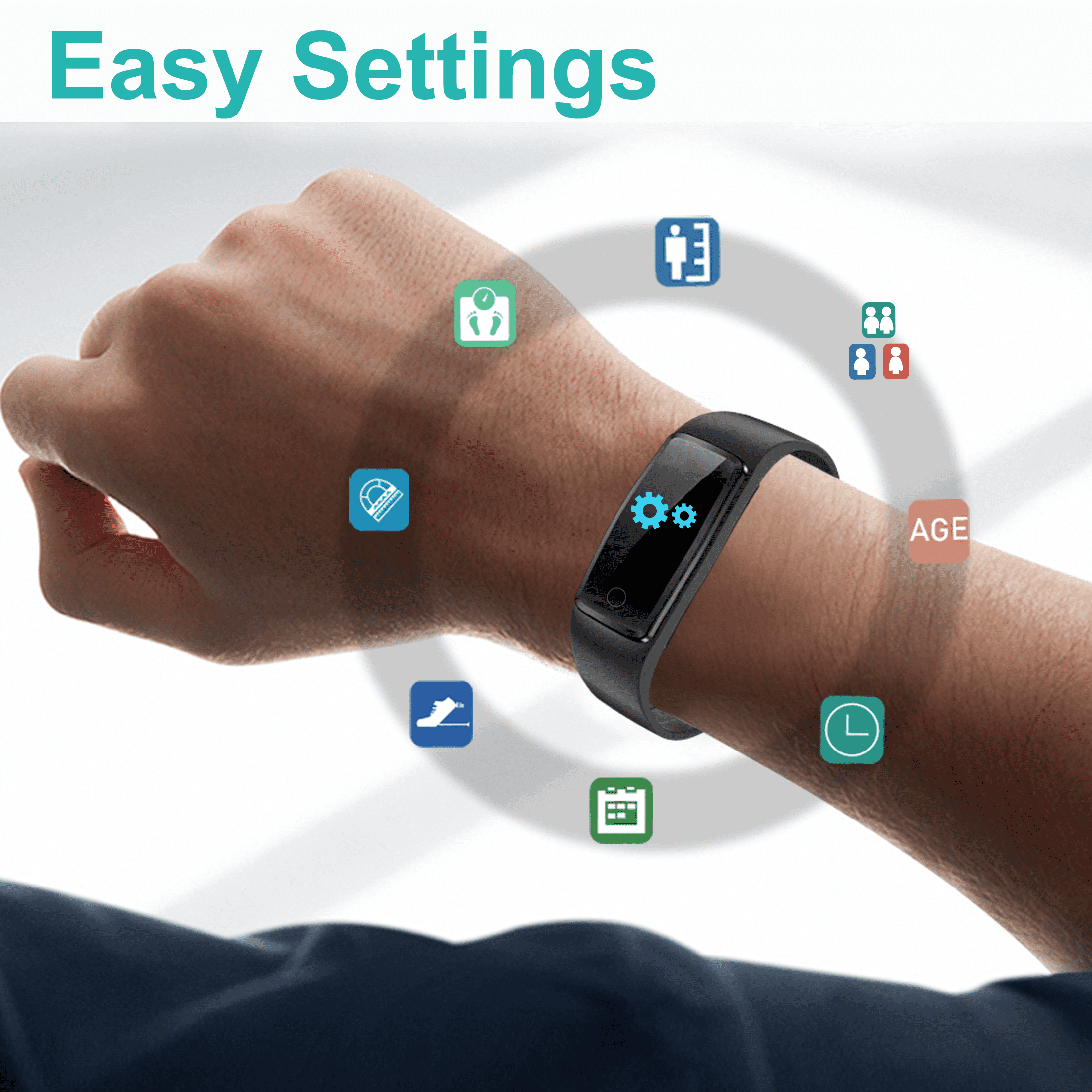Waterproof Fitness Tracker Watch for Kids and Adults