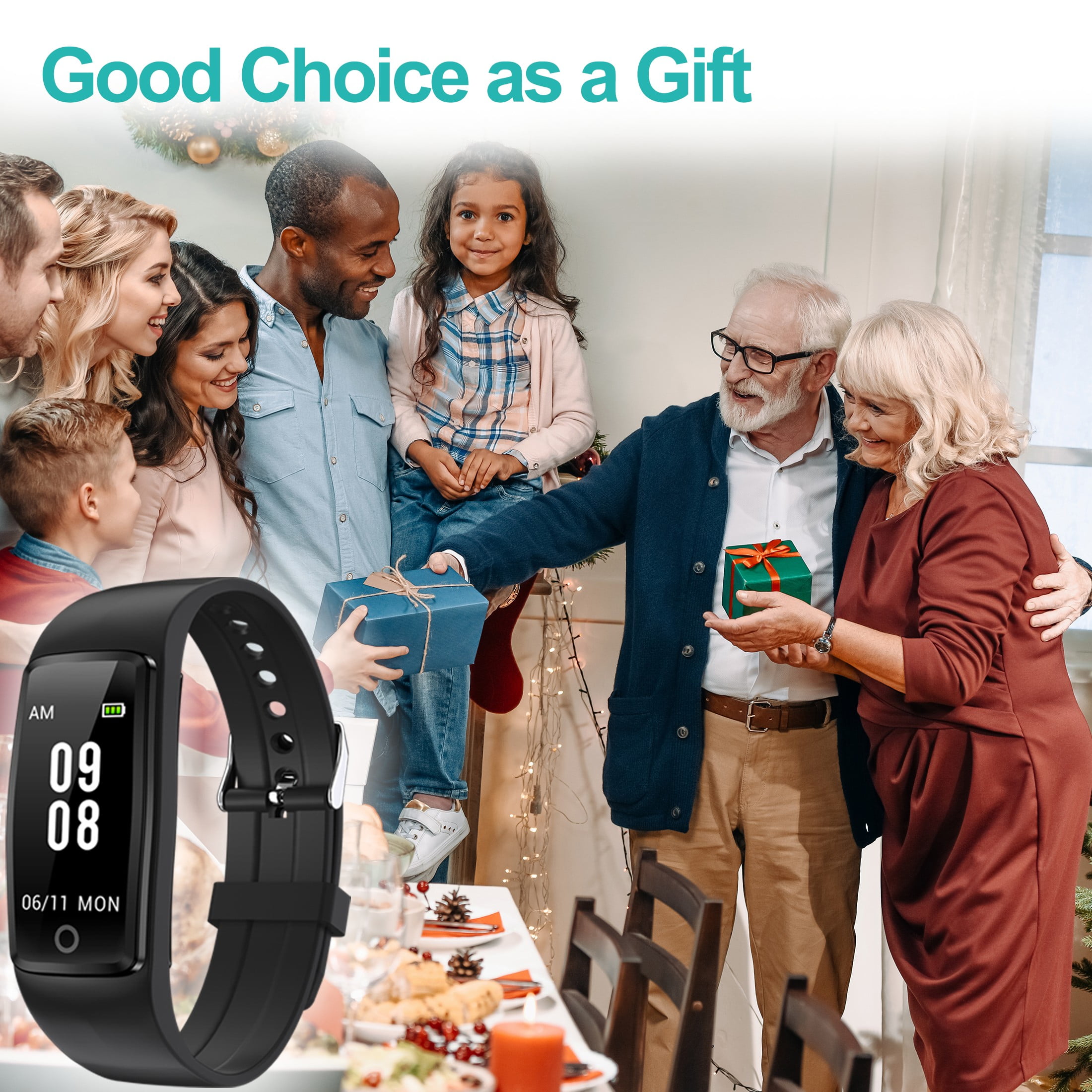 Waterproof Fitness Tracker Watch for Kids and Adults