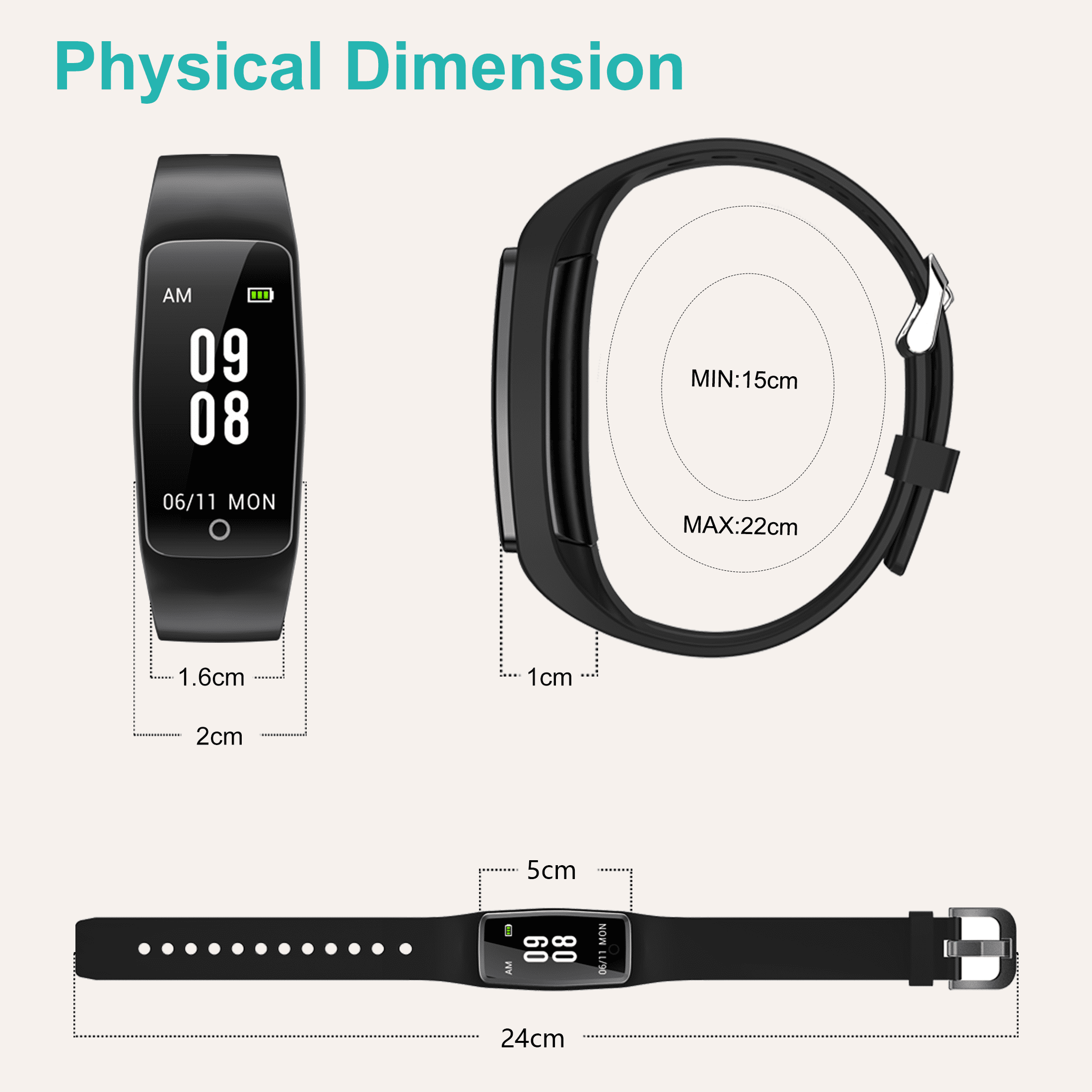Waterproof Fitness Tracker Watch for Kids and Adults