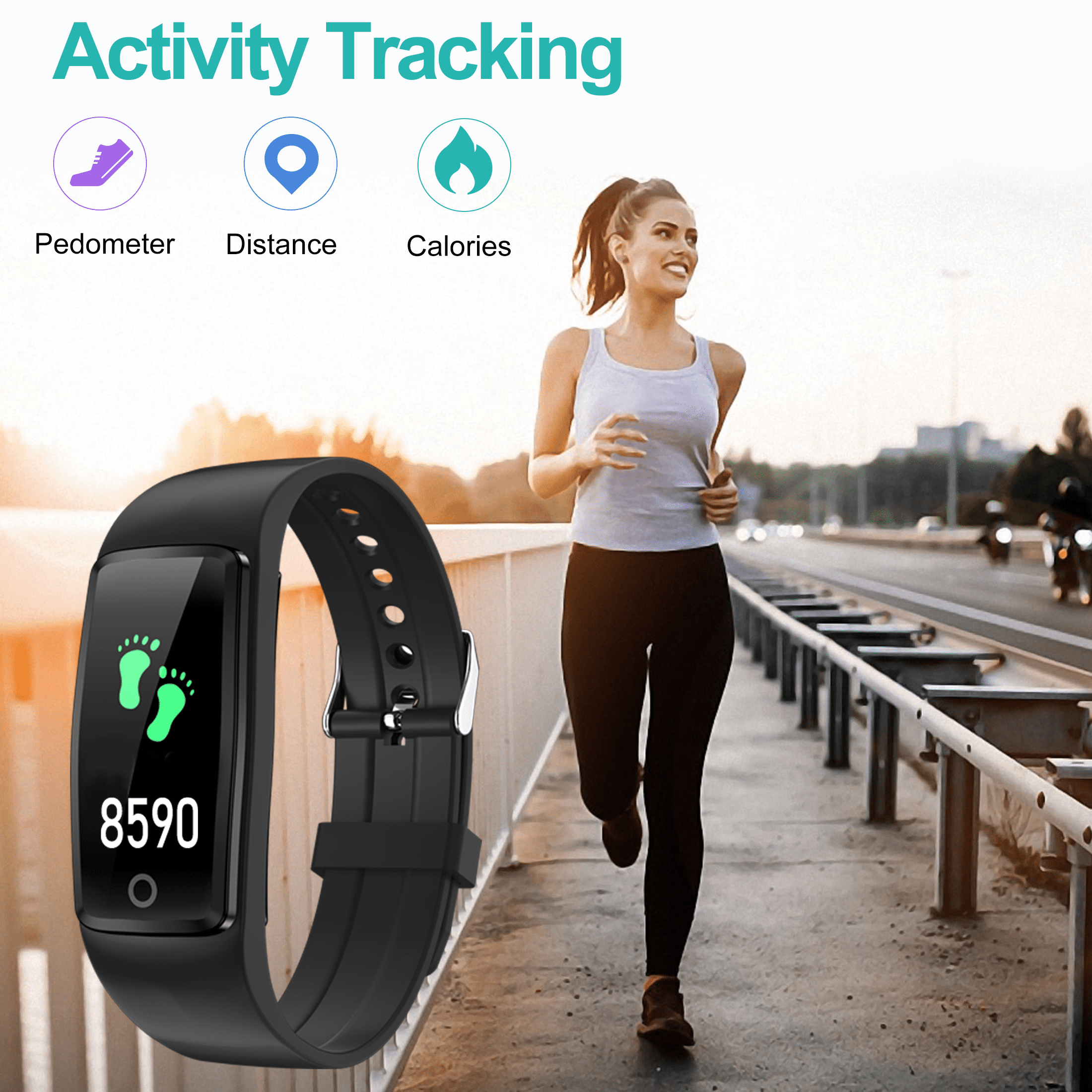 Waterproof Fitness Tracker Watch for Kids and Adults