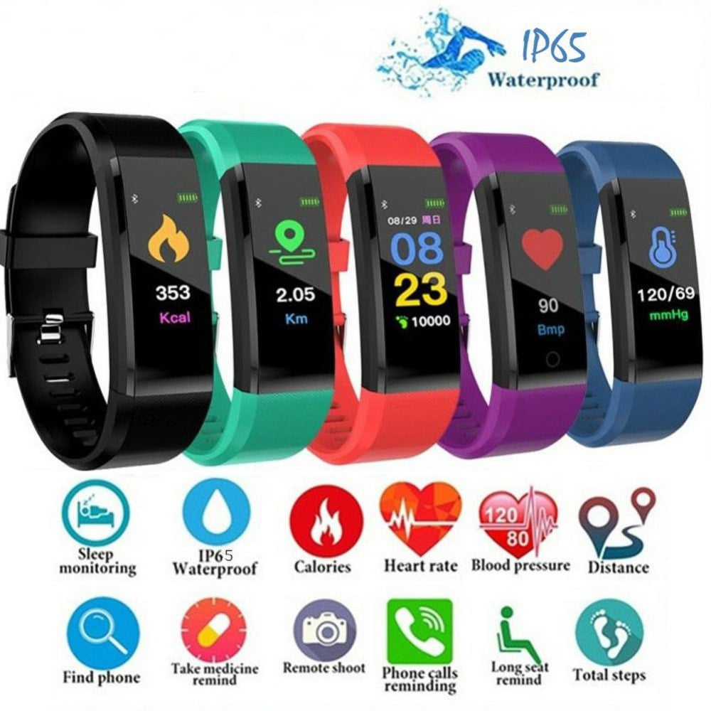 IP65 Waterproof Fitness Tracker with Heart Rate Monitor