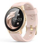 AGPTEK Pink Smartwatch for iOS and Android Phones